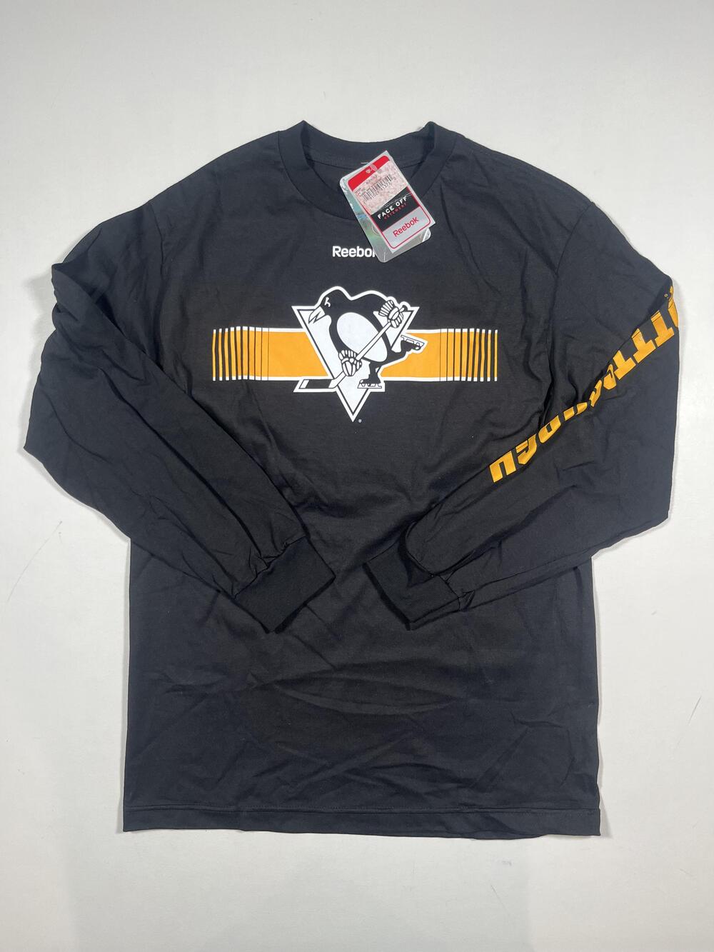 New Pittsburgh Penguins Shirt Mens Medium Black Long Sleeve NHL Hockey Reebok